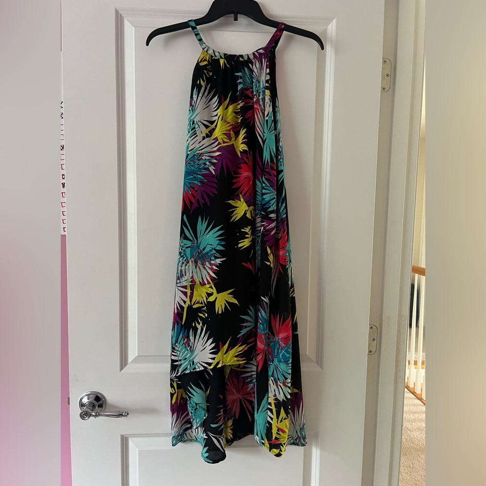 One Clothing Purple and Black Strappy Dress